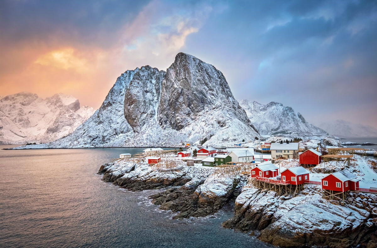 Fischerdorf Hamnoy auf Lofoten in Norwegen