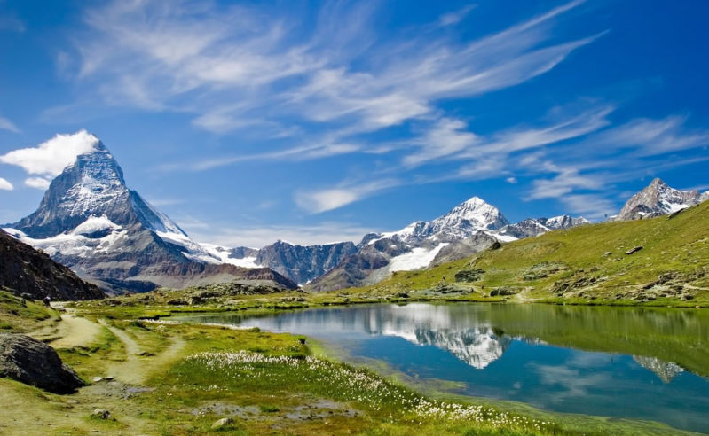 Riffelsee am Matterhorn in der Schweiz