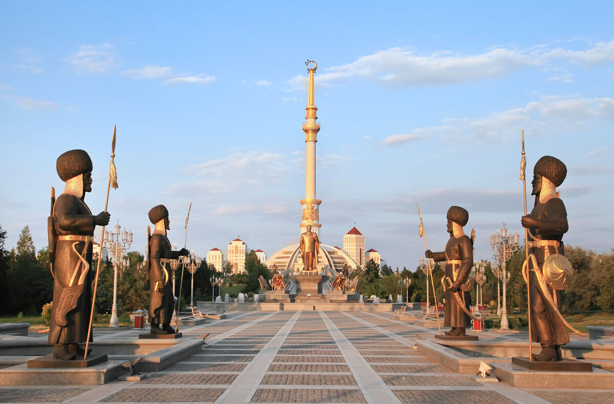 Independence Monument in Ashgabat in Turkmenistan