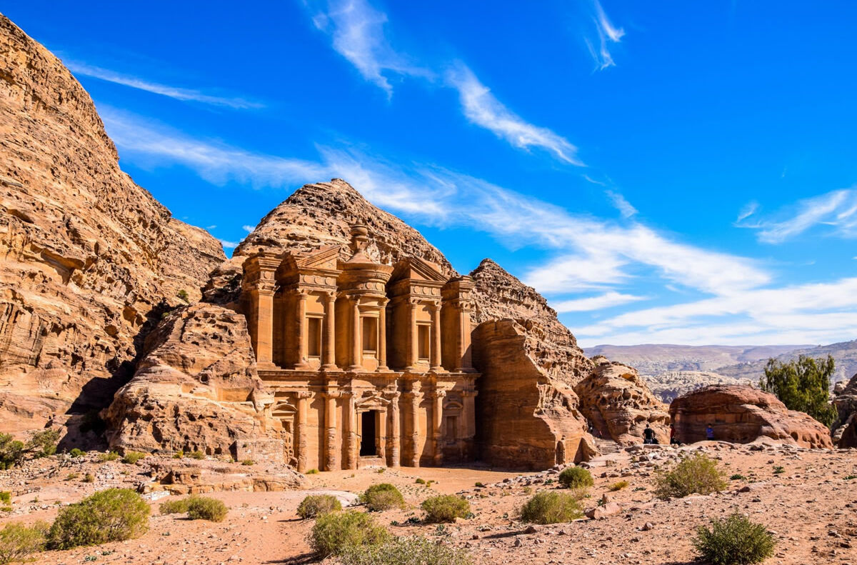 Ad Deir (The Monastery) nahe der antiken Stadt Petra in Jordanien