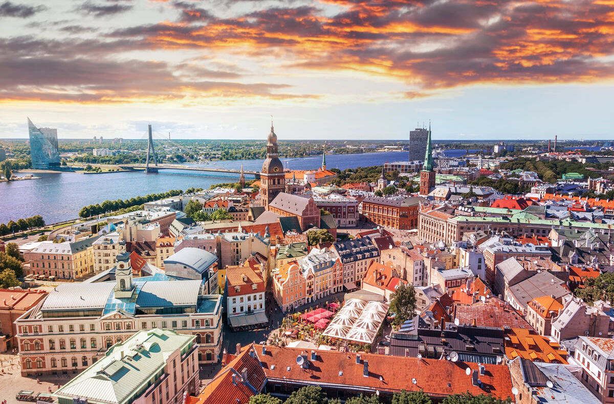 Panorama von der Kathedrale in Riga auf die Altstadt