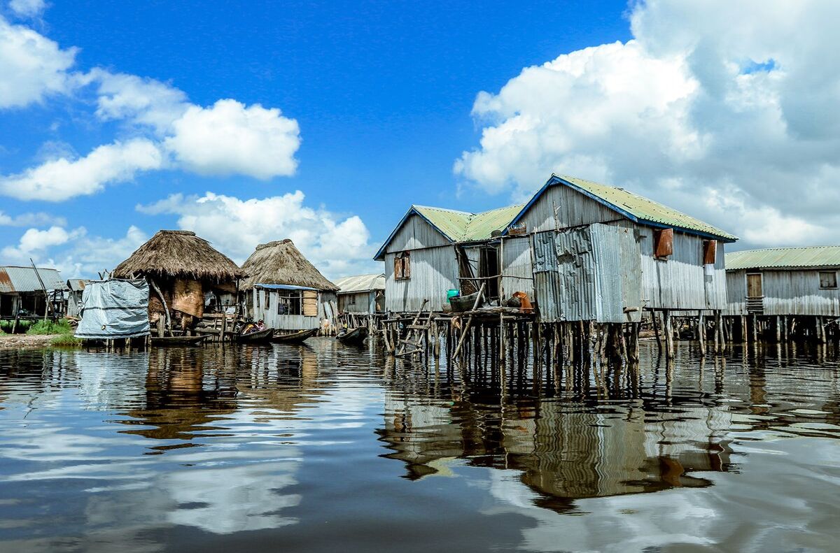 Häuser am Ganvié See in Benin