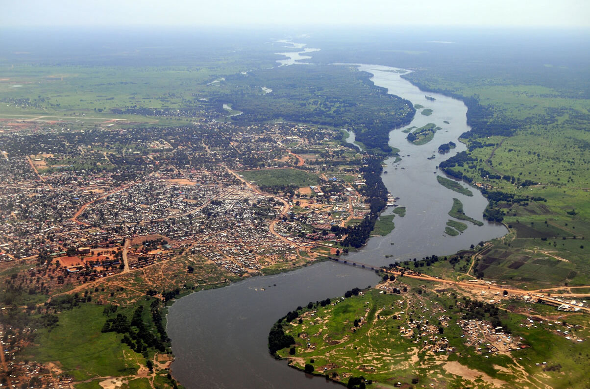 Luftaufnahme der Hauptstadt Juba im Südsudan